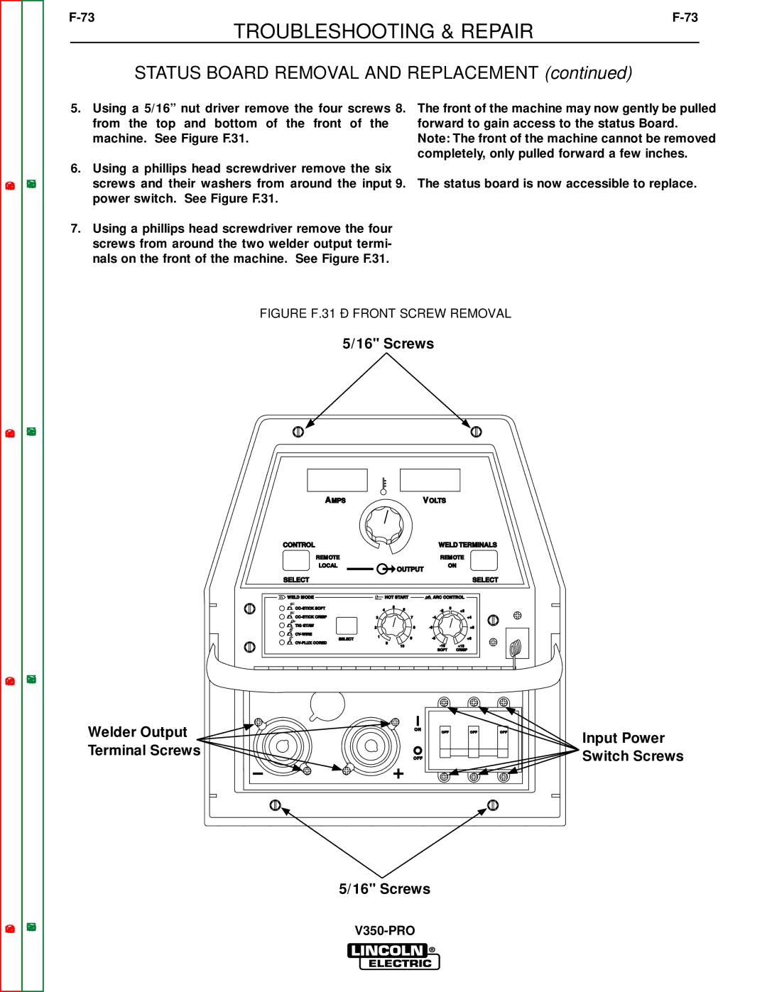 Lincoln Electric SVM152-A service manual Welder Output 