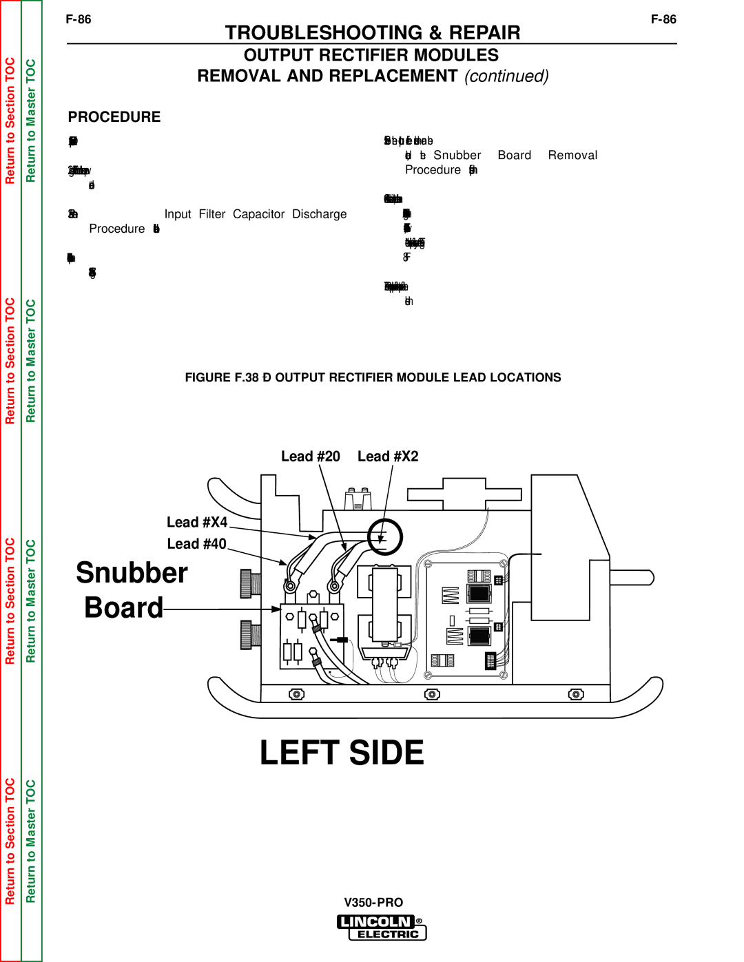 Lincoln Electric SVM152-A service manual Left Side, Output Rectifier Modules 