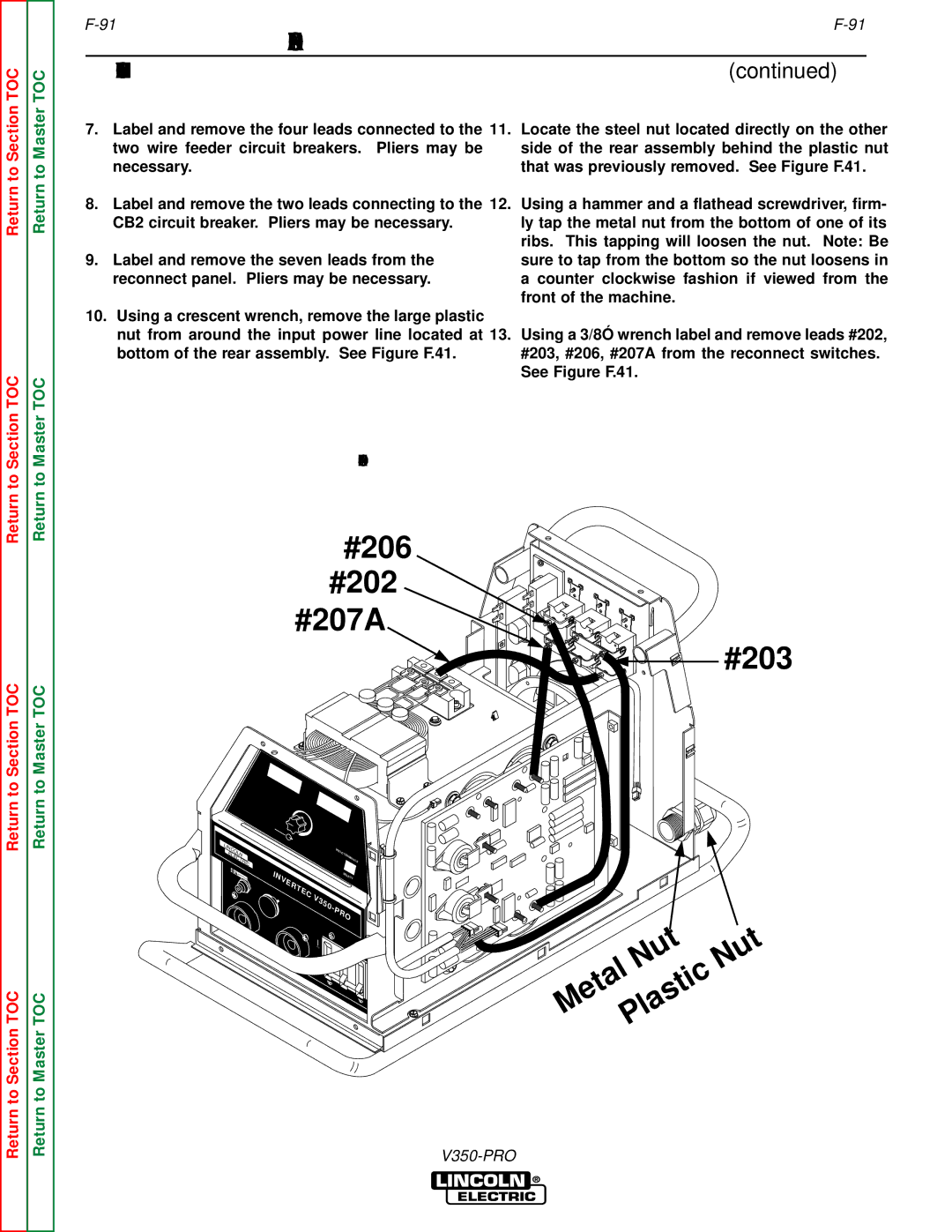 Lincoln Electric SVM152-A service manual #206 #202 #207A #203 