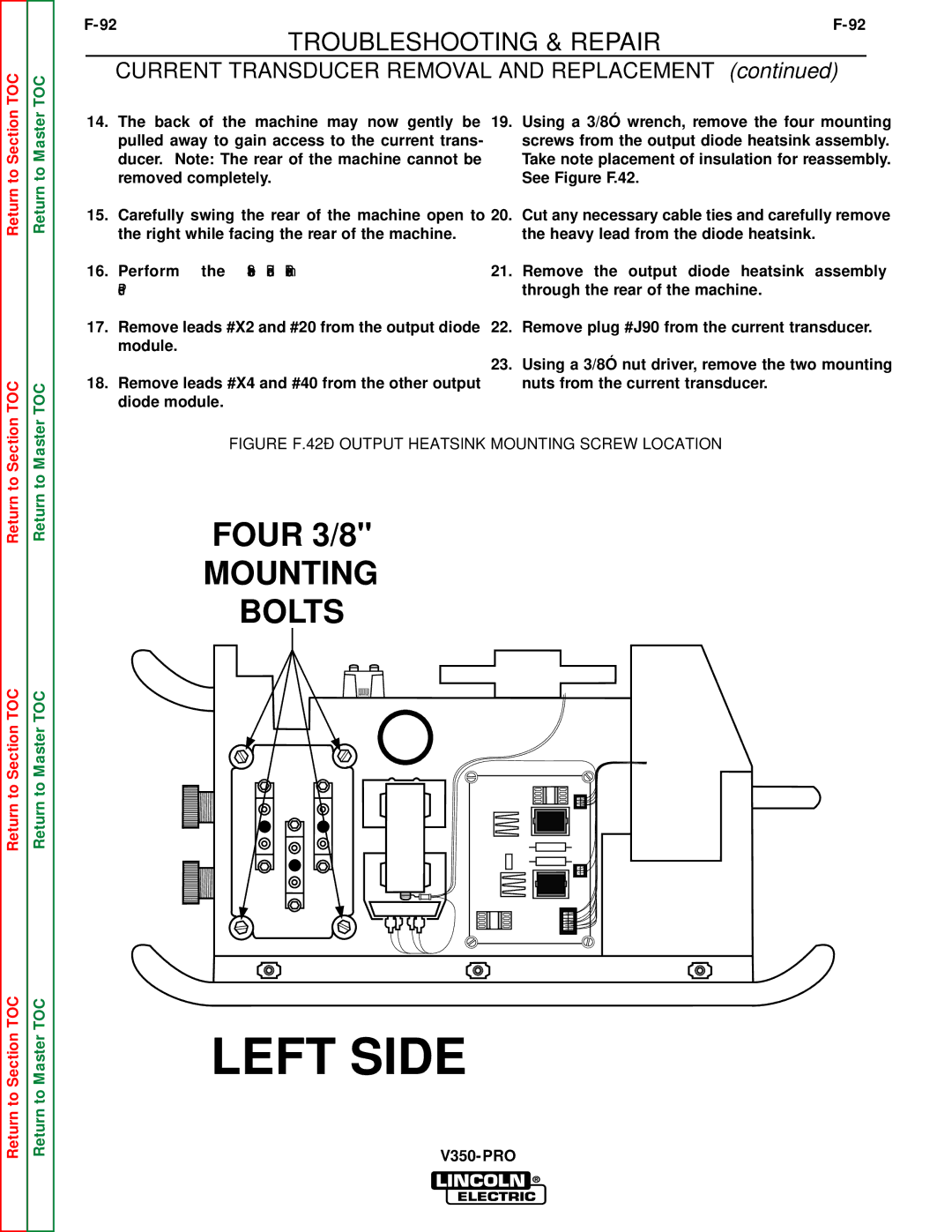 Lincoln Electric SVM152-A service manual Left Side, Perform the Snubber Board Removal Procedure 