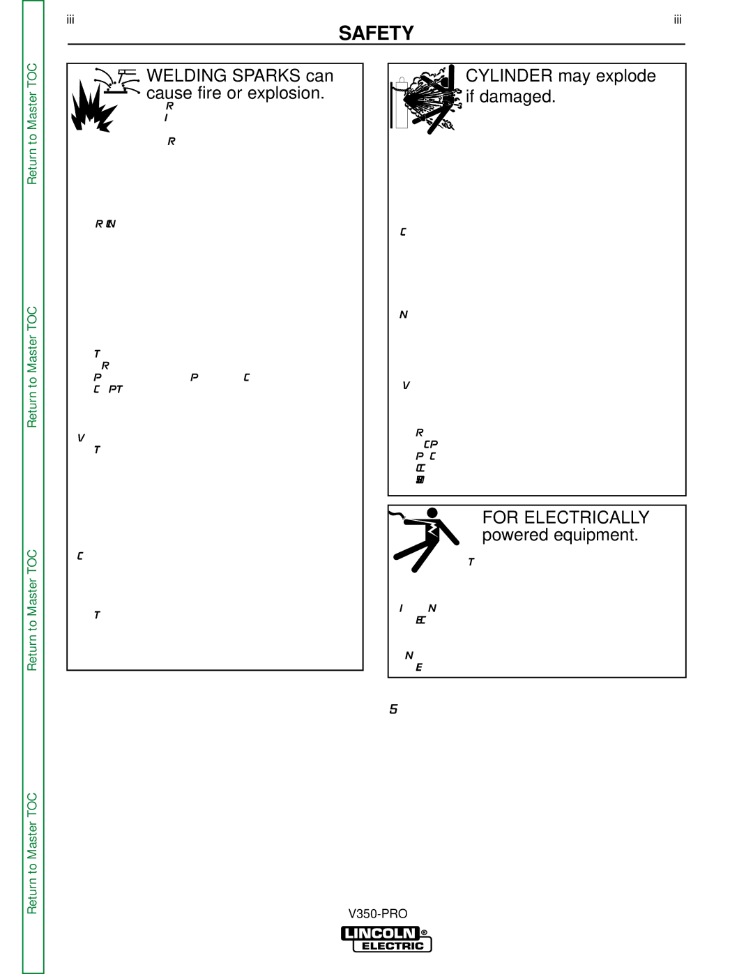 Lincoln Electric SVM152-A service manual Safety, Welding Sparks can cause fire or explosion 