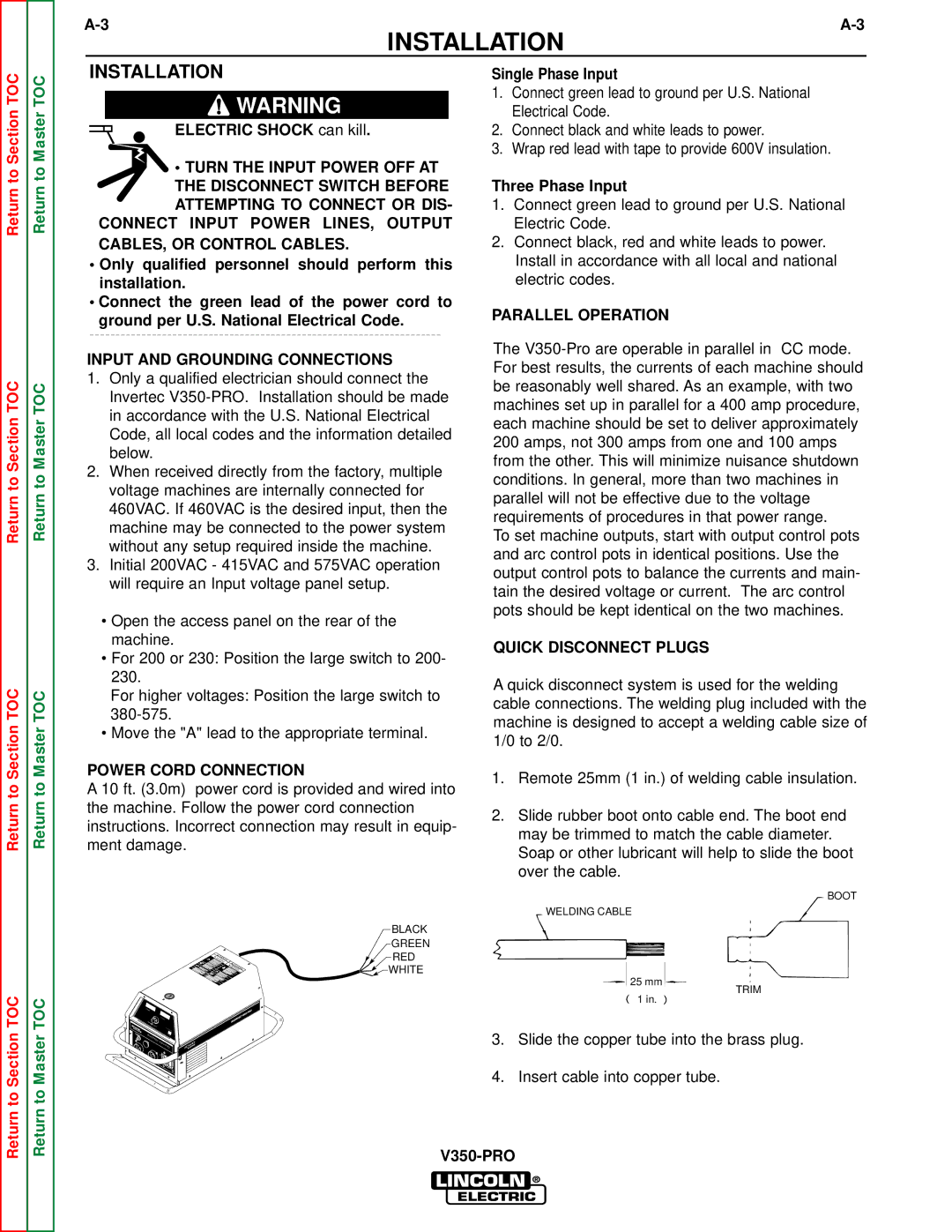 Lincoln Electric SVM152-A service manual Installation 