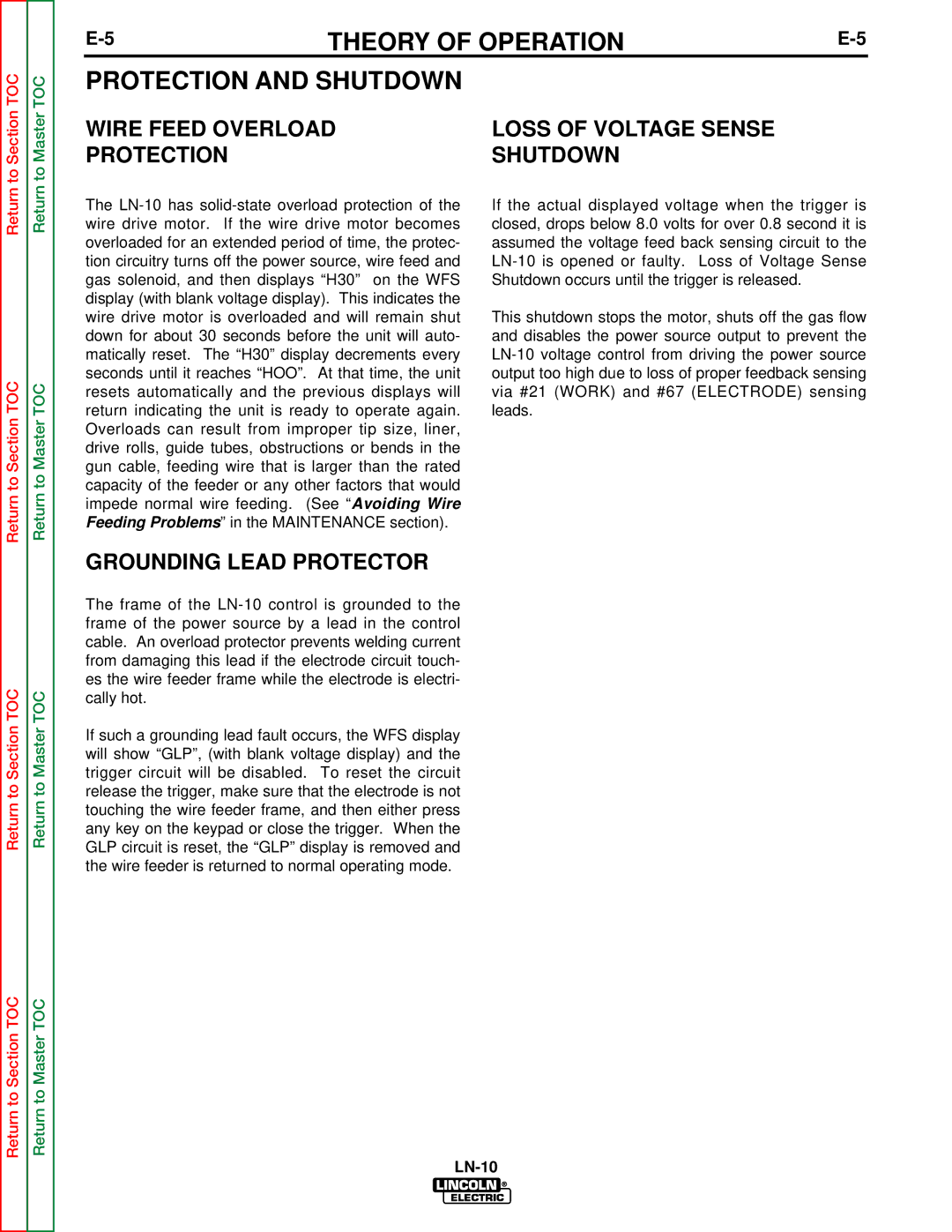 Lincoln Electric SVM154-A service manual Theory of Operation Protection and Shutdown 