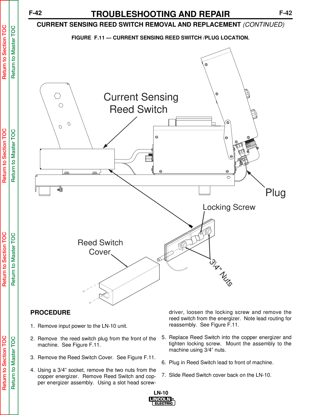 Lincoln Electric SVM154-A service manual Current Sensing Reed Switch Plug 