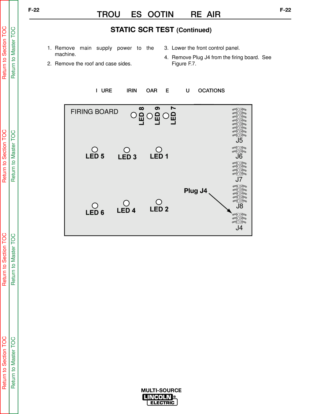 Lincoln Electric SVM155-A service manual Static SCR Test 