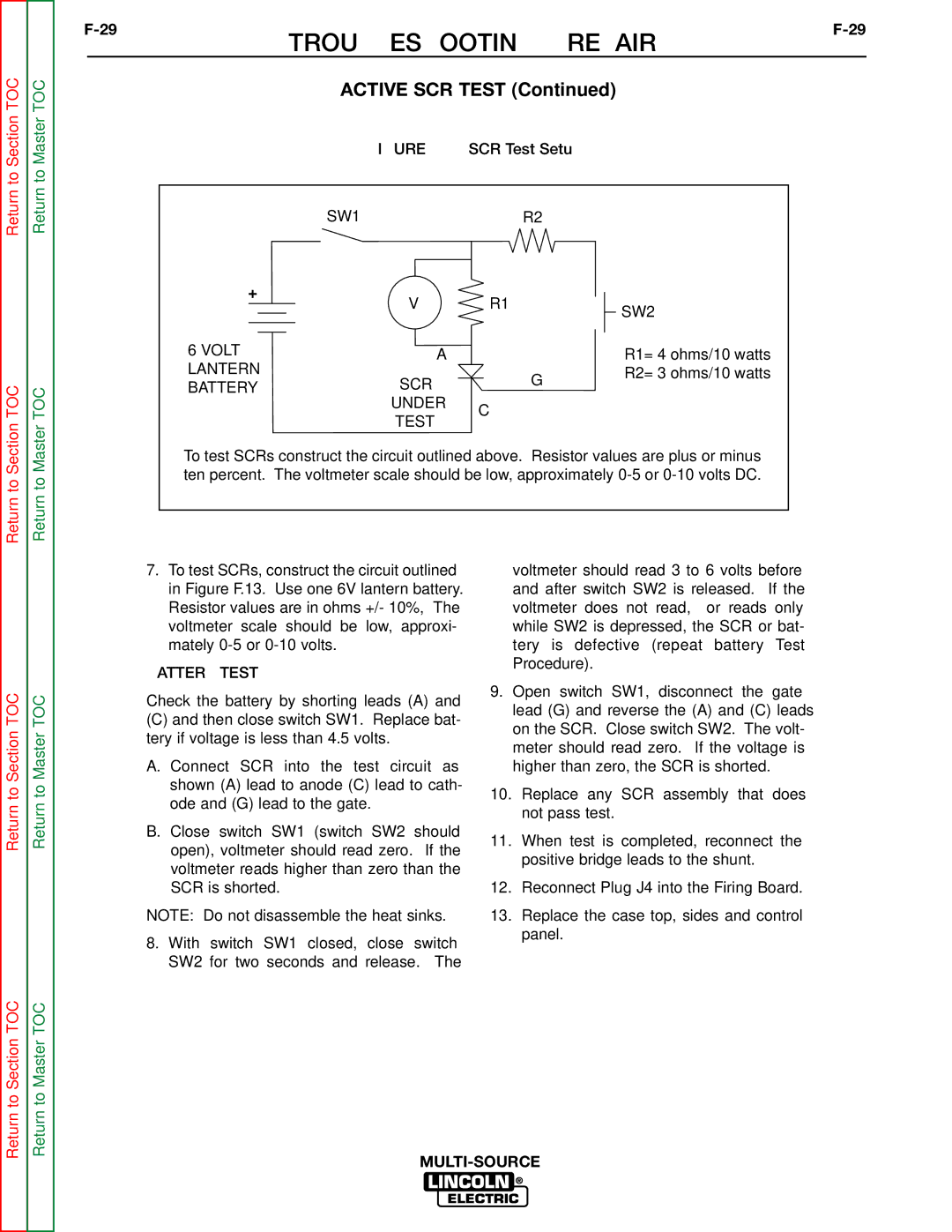 Lincoln Electric SVM155-A service manual SW1 