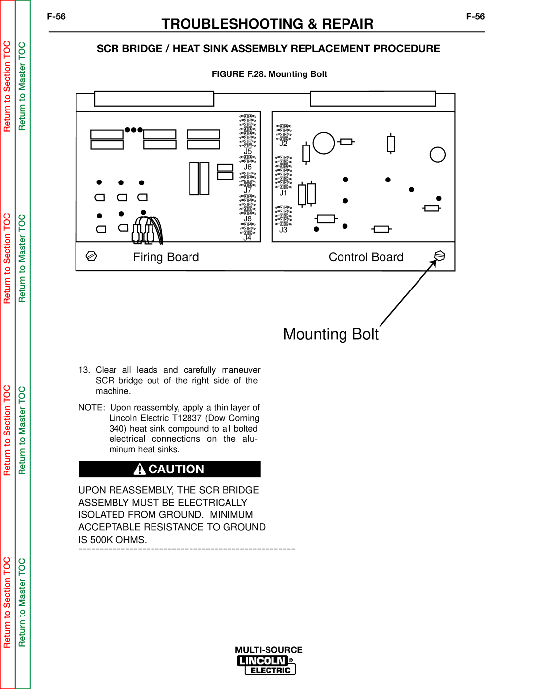 Lincoln Electric SVM155-A service manual Mounting Bolt 