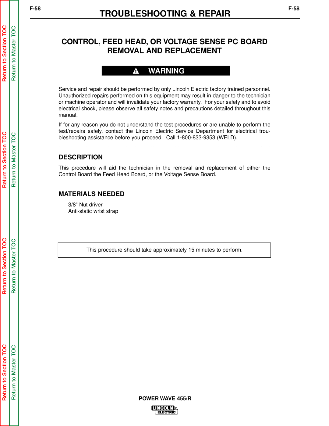 Lincoln Electric SVM156-A service manual Description 