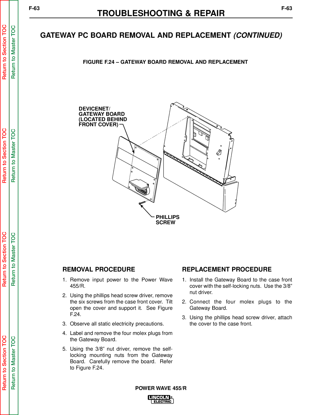 Lincoln Electric SVM156-A service manual Removal Procedure 