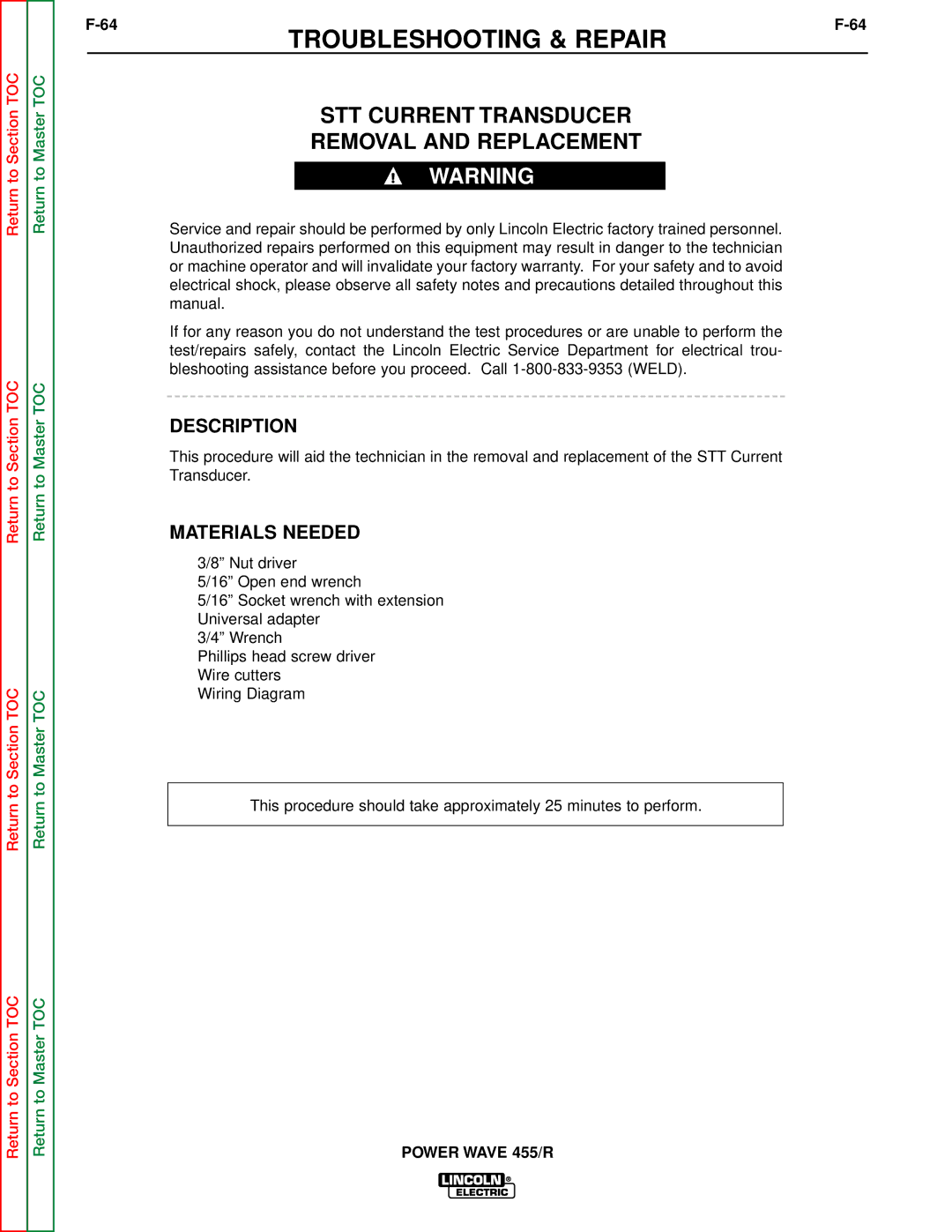 Lincoln Electric SVM156-A service manual STT Current Transducer Removal and Replacement 