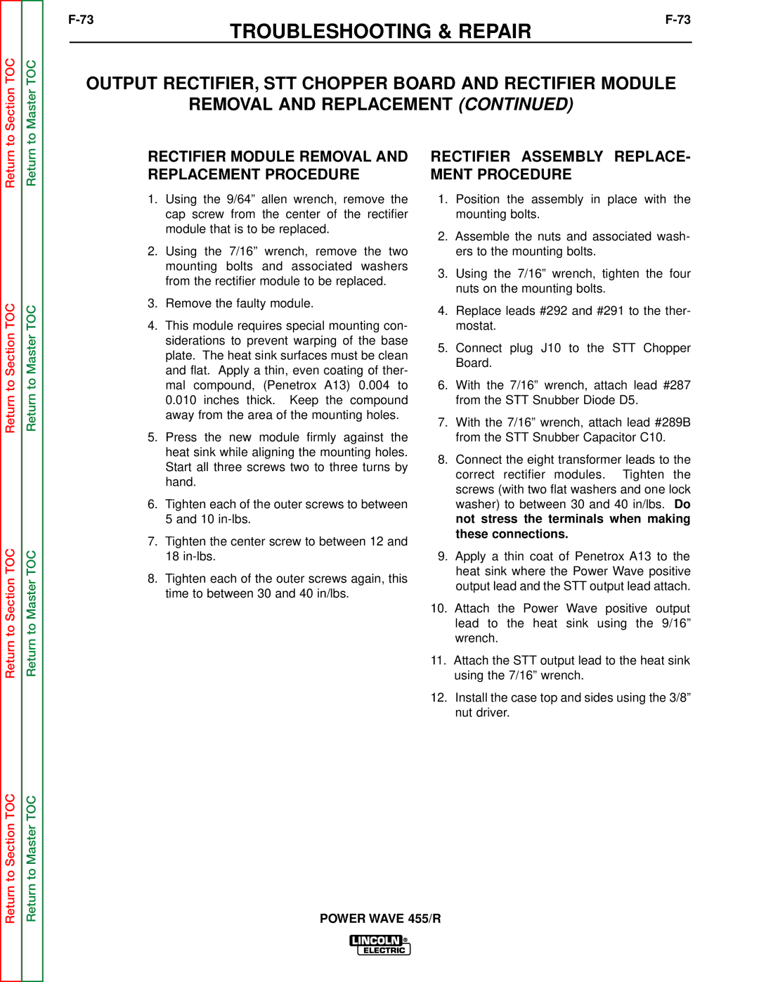 Lincoln Electric SVM156-A service manual Troubleshooting & Repair 