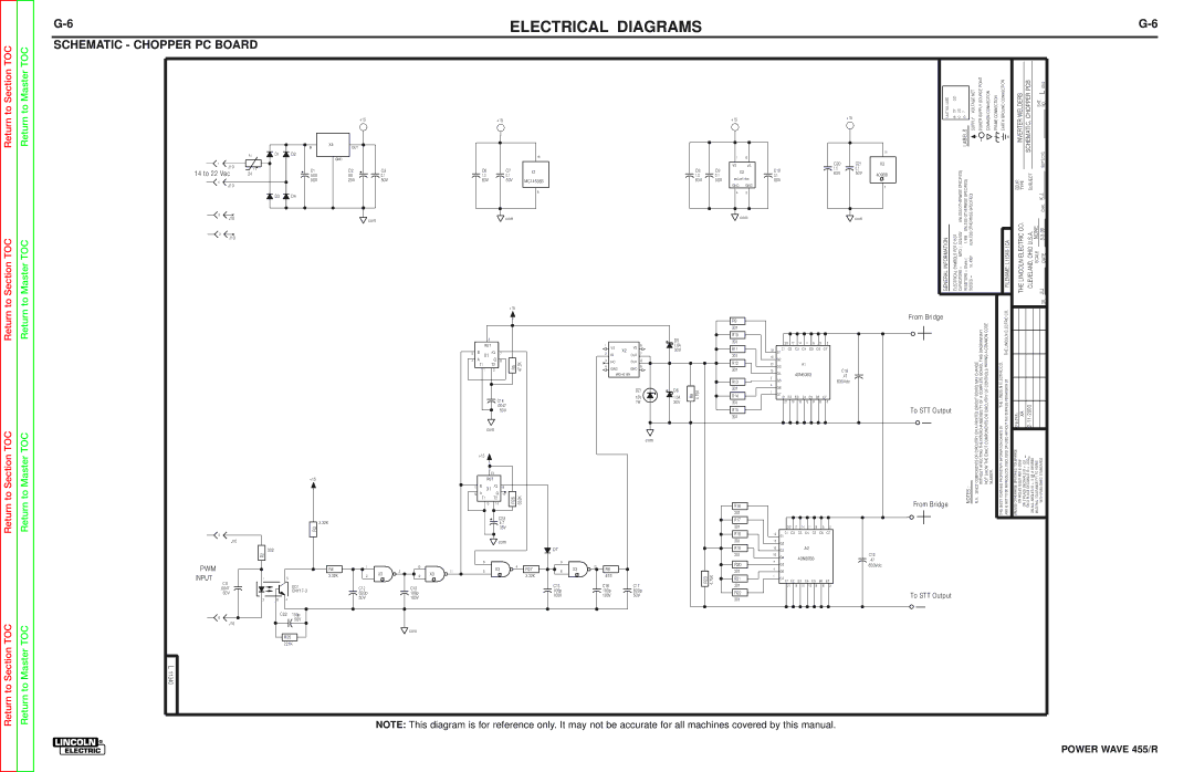 Lincoln Electric SVM156-A service manual Schematic Chopper PC Board, 14 to 22 Vac 