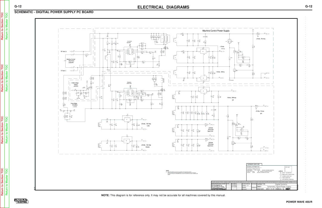 Lincoln Electric SVM156-A service manual Schematic Digitial Power Supply PC Board, Capacitor 