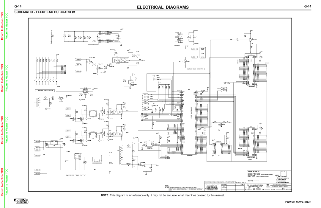 Lincoln Electric SVM156-A service manual Schematic Feedhead PC Board #1 