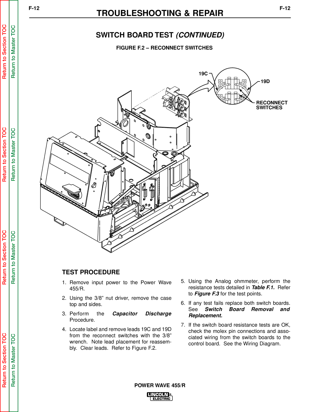 Lincoln Electric SVM156-A service manual Perform the Capacitor Discharge Procedure 