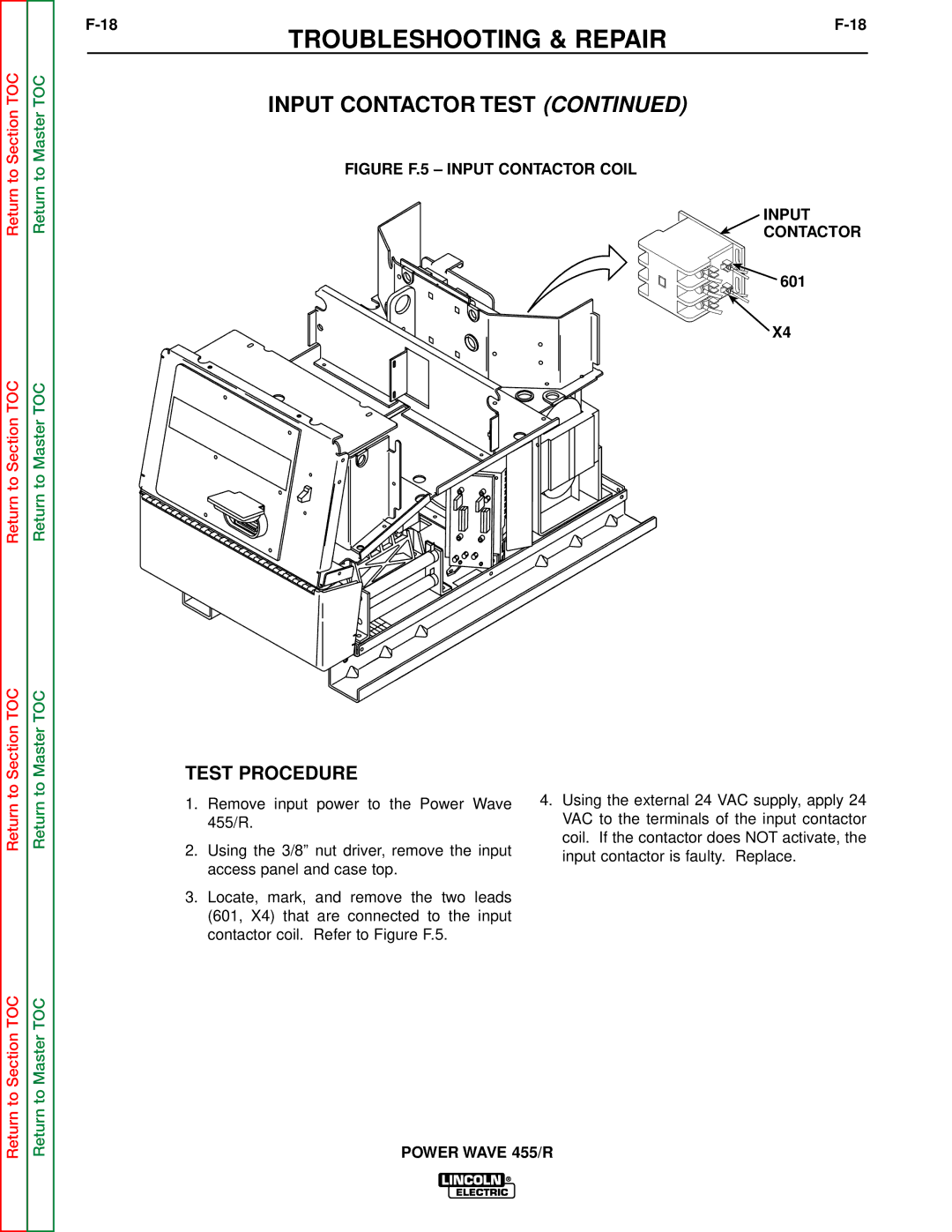 Lincoln Electric SVM156-A service manual Figure F.5 Input Contactor Coil 