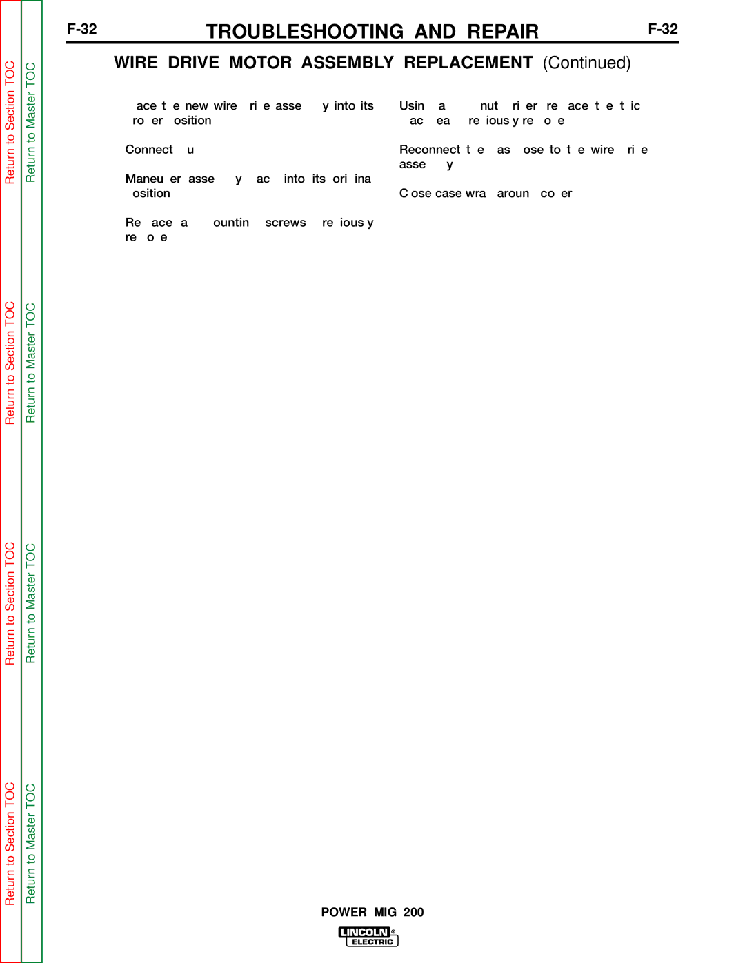 Lincoln Electric SVM157-A service manual Toc 