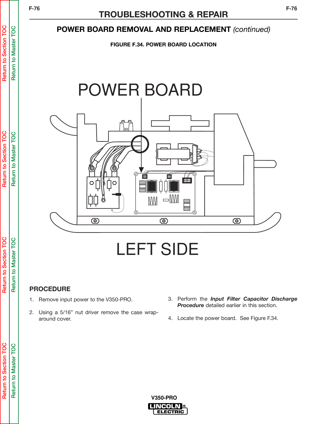 Lincoln Electric SVM158-A service manual Power Board Left Side 