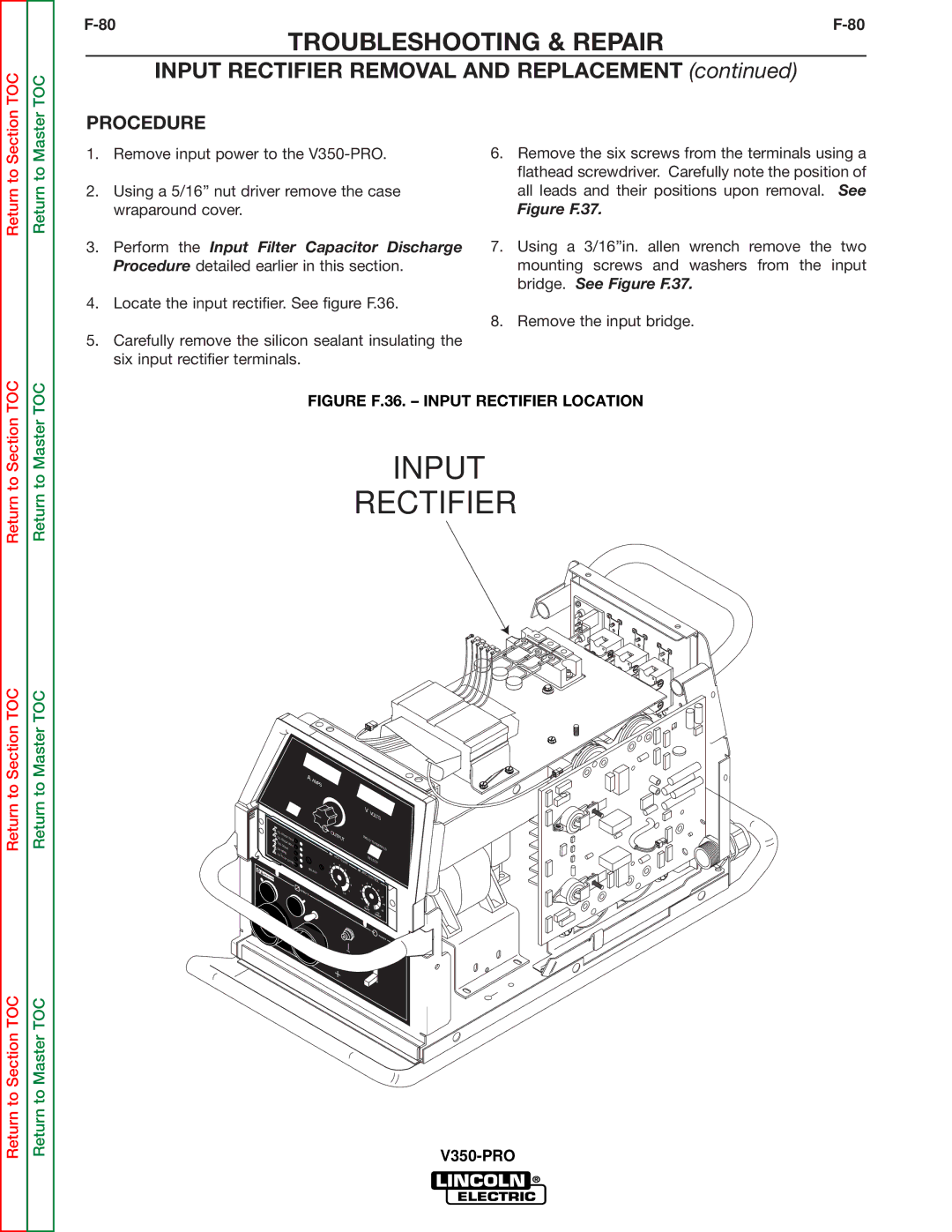 Lincoln Electric SVM158-A service manual Input Rectifier 