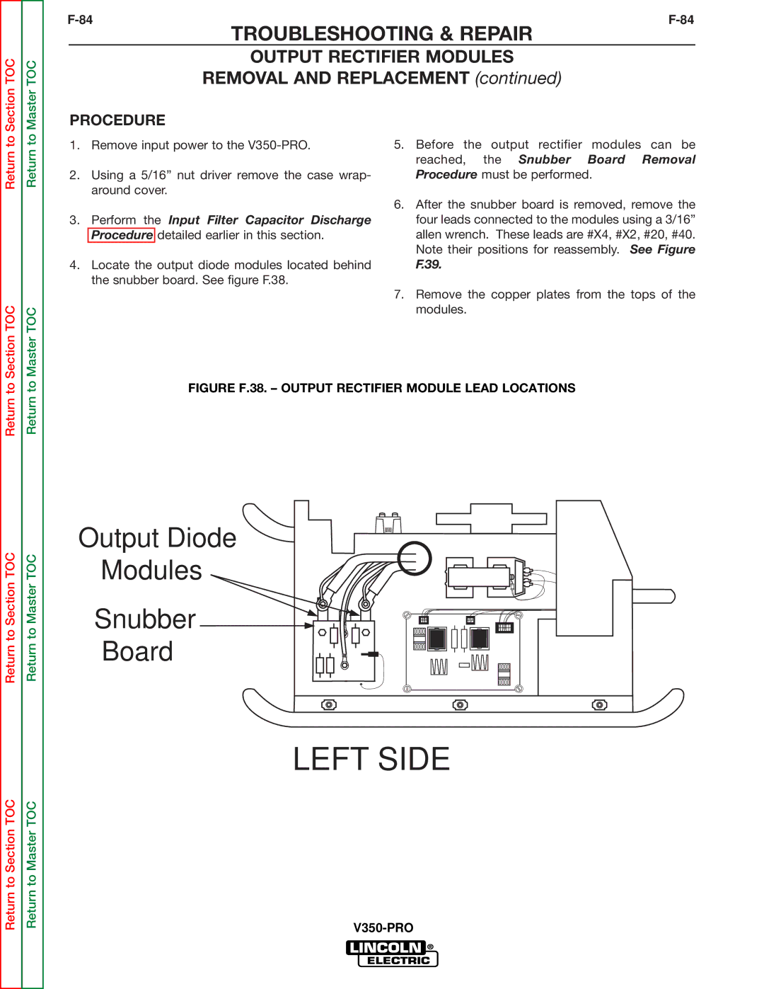 Lincoln Electric SVM158-A service manual Output Rectifier Modules, Removal and Replacement 