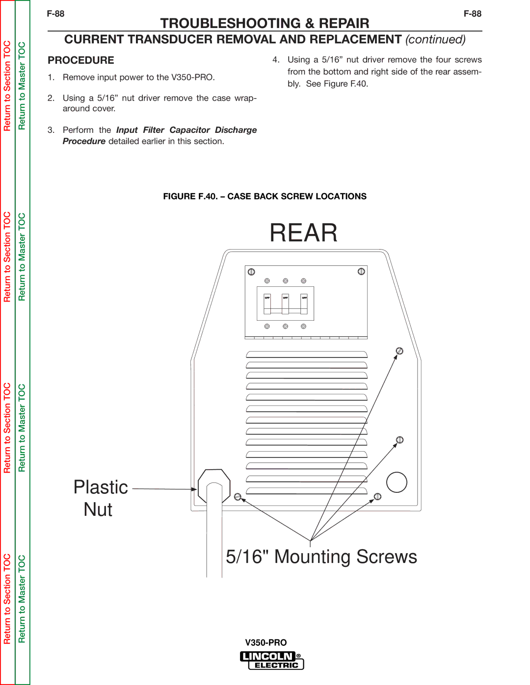 Lincoln Electric SVM158-A service manual Rear 