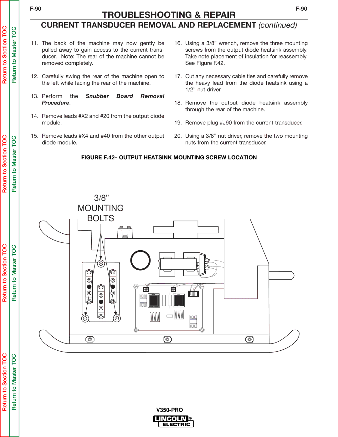 Lincoln Electric SVM158-A service manual Mounting Bolts 