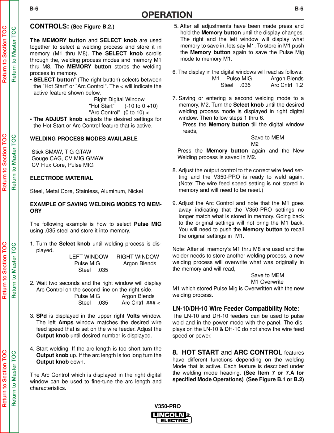 Lincoln Electric SVM158-A service manual LN-10/DH-10 Wire Feeder Compatibility Note 