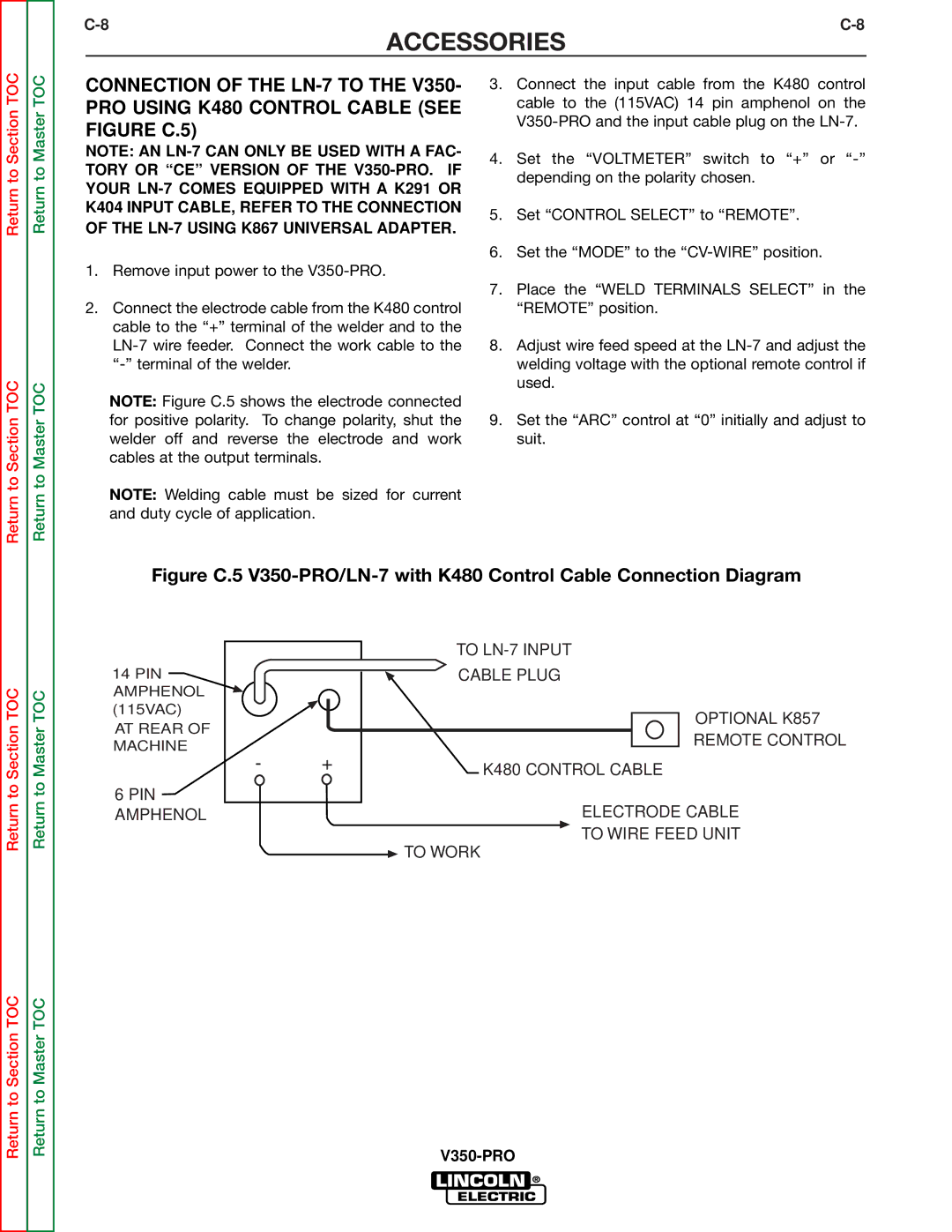 Lincoln Electric SVM158-A service manual To LN-7 Input 