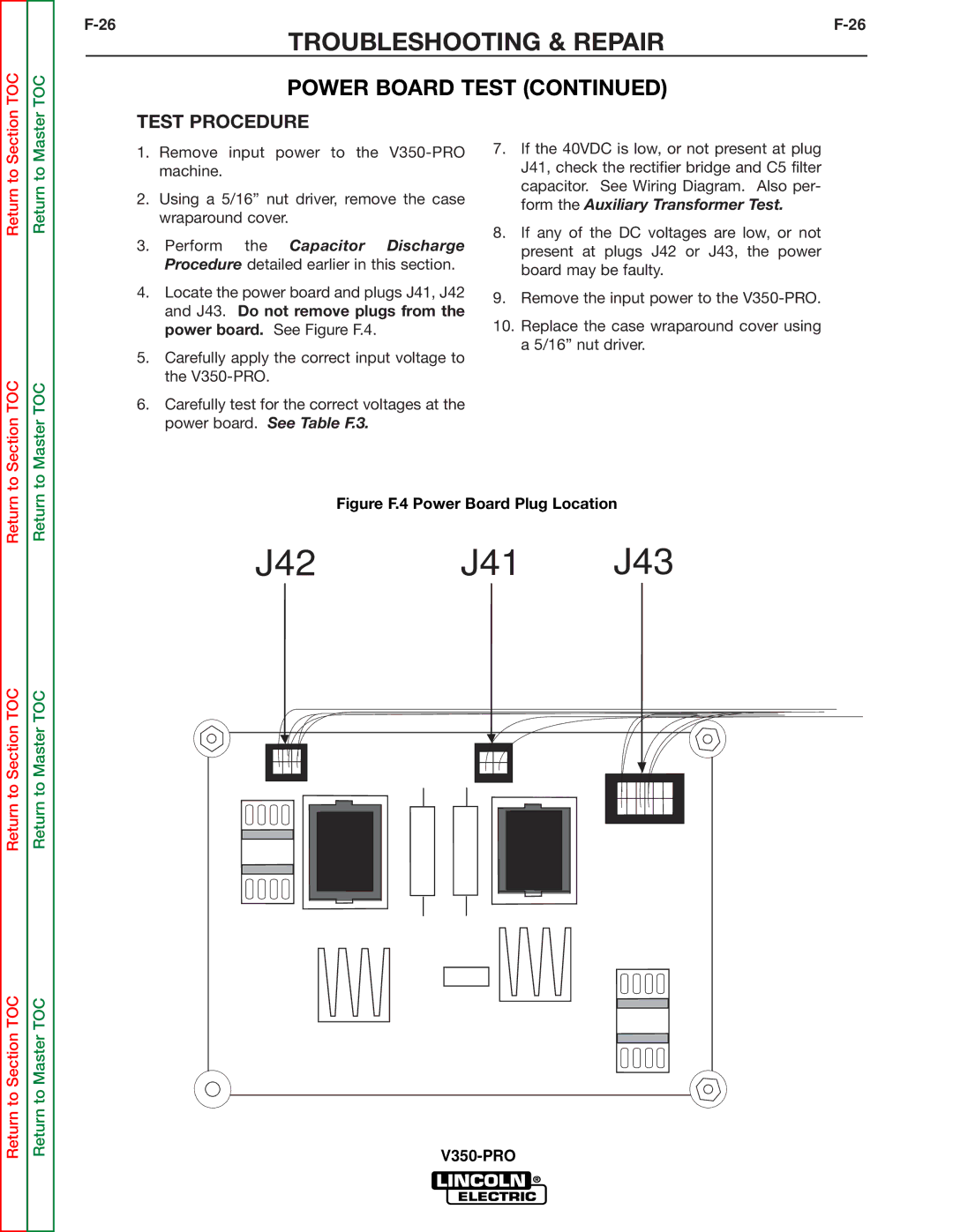 Lincoln Electric SVM158-A service manual J42 J41 J43 