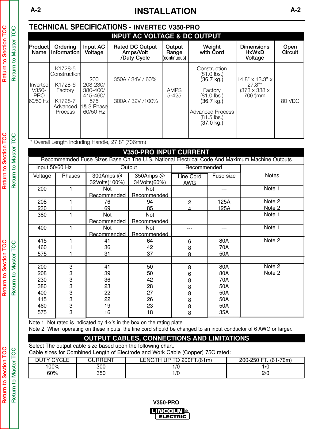 Lincoln Electric SVM158-A service manual Installation 