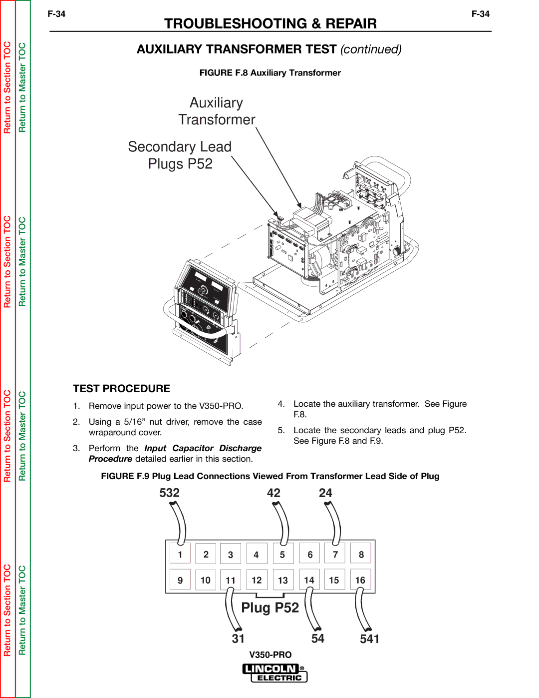 Lincoln Electric SVM158-A service manual Plug P52 