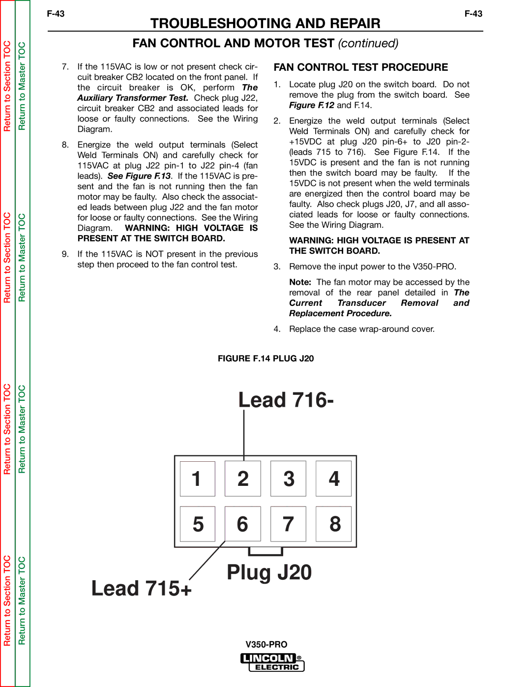 Lincoln Electric SVM158-A service manual Troubleshooting and Repair, Current Transducer Removal and Replacement Procedure 