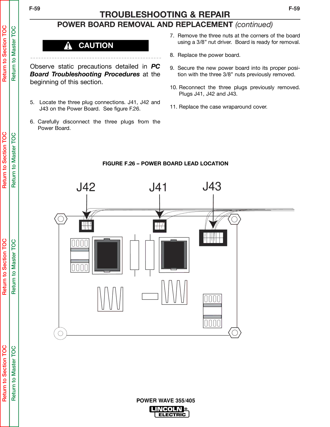 Lincoln Electric SVM159-A service manual J42 J41 J43 