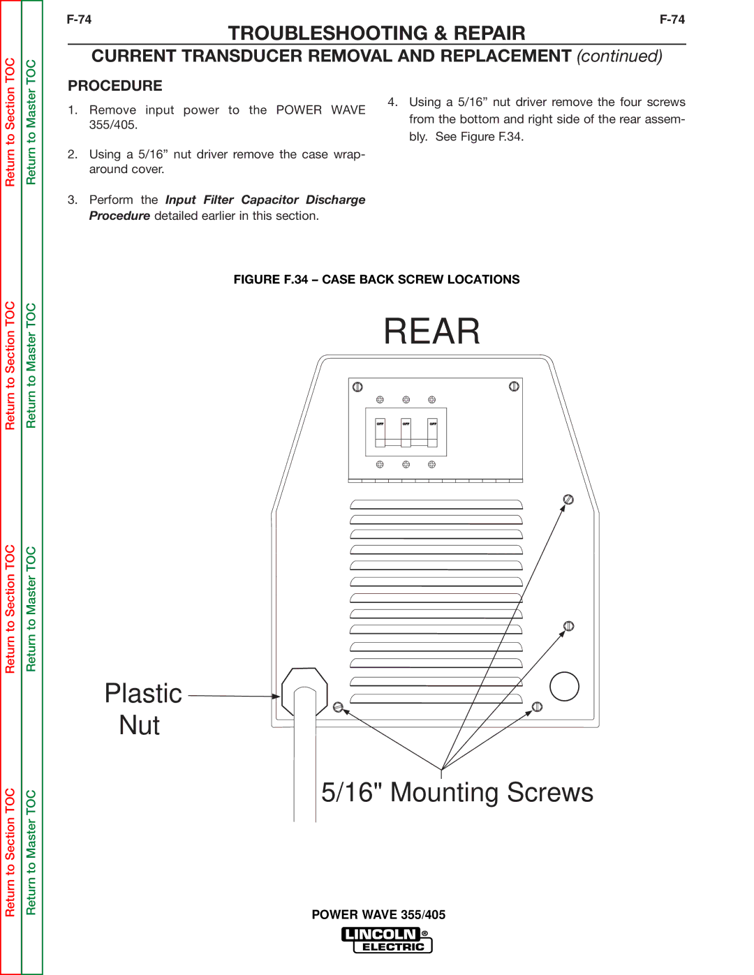 Lincoln Electric SVM159-A service manual Rear 