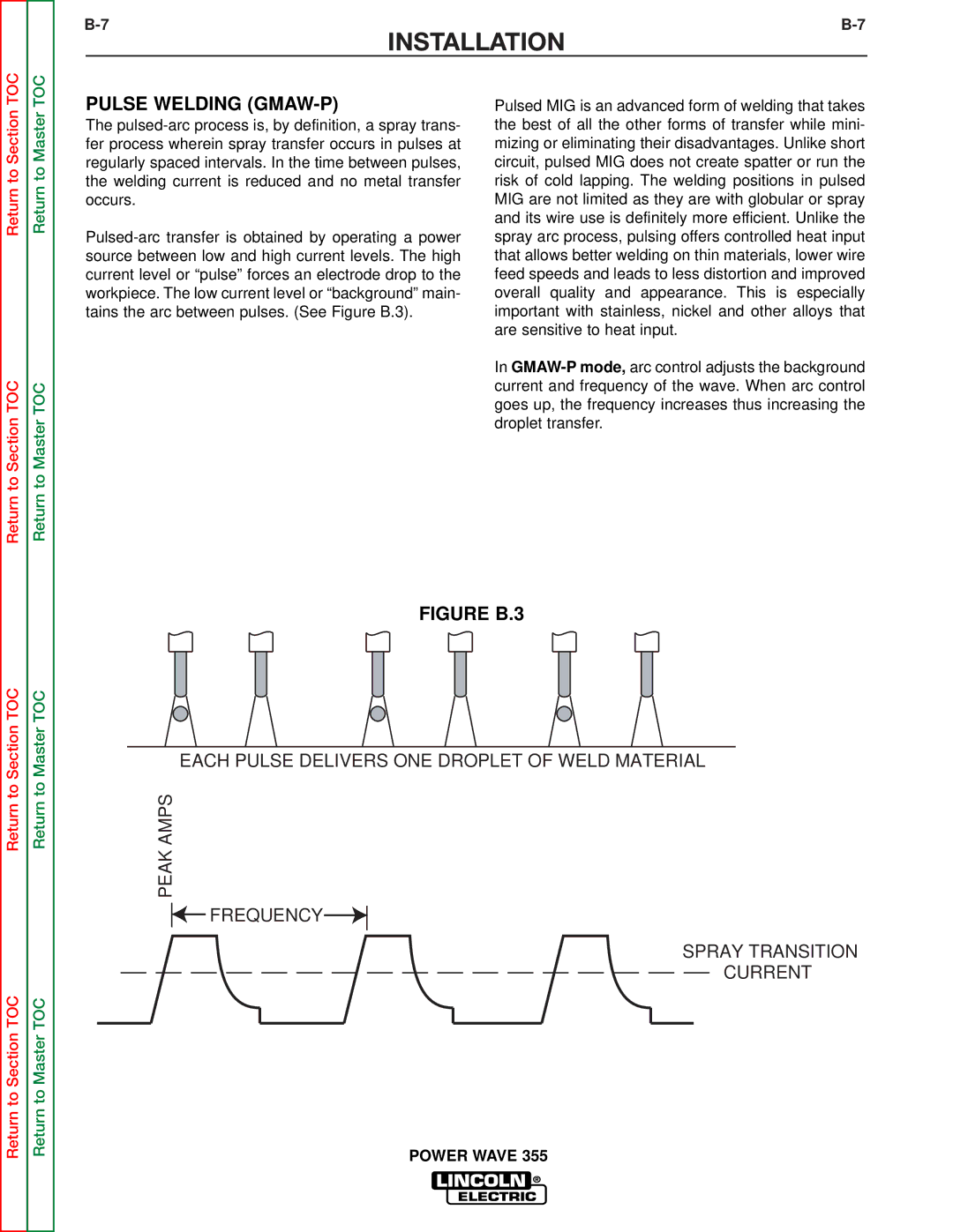 Lincoln Electric SVM159-A service manual Pulse Welding GMAW-P, Figure B.3 