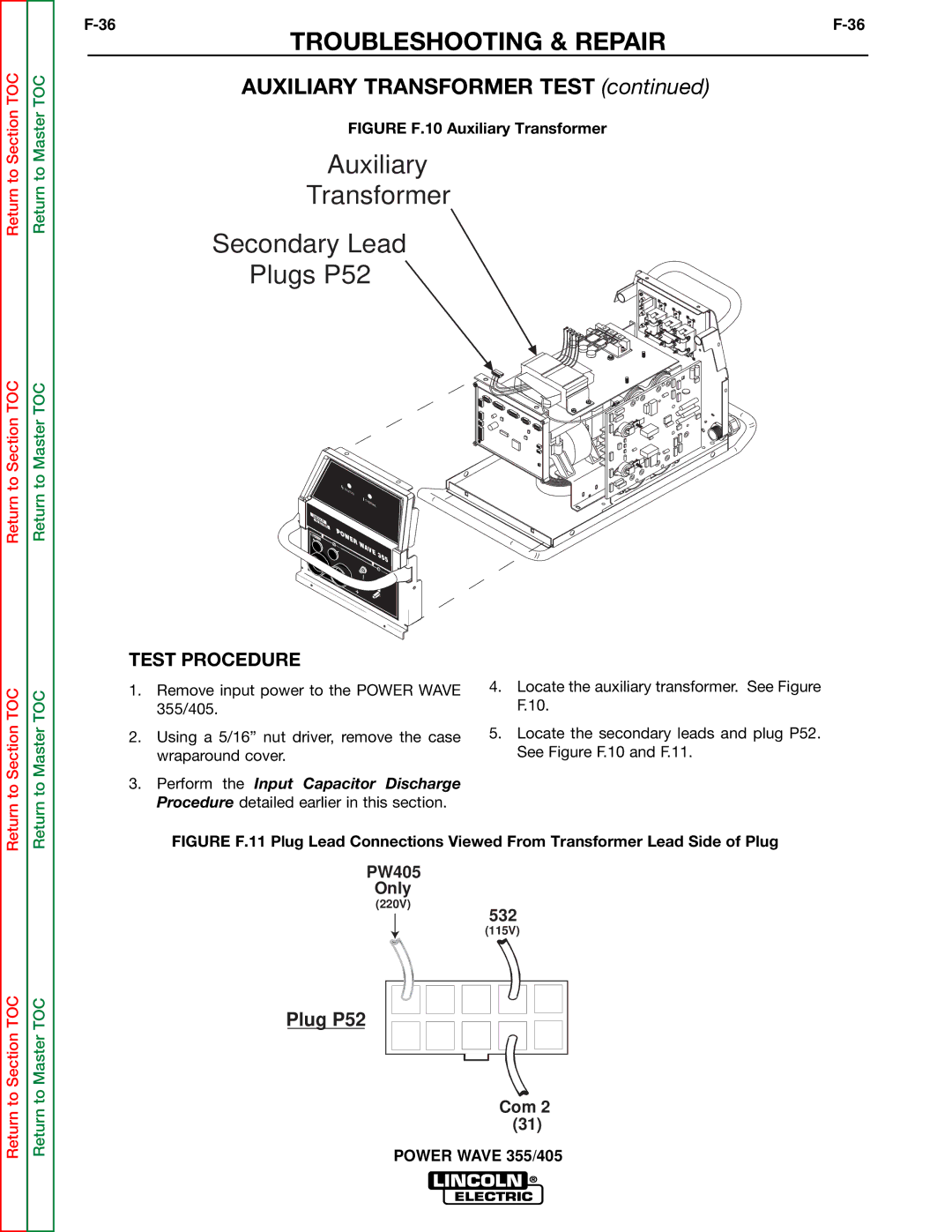 Lincoln Electric SVM159-A service manual Plug P52 