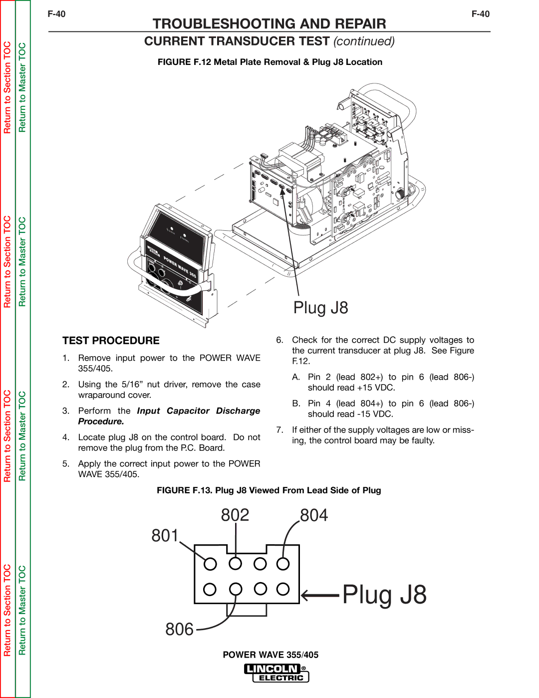 Lincoln Electric SVM159-A service manual Plug J8 