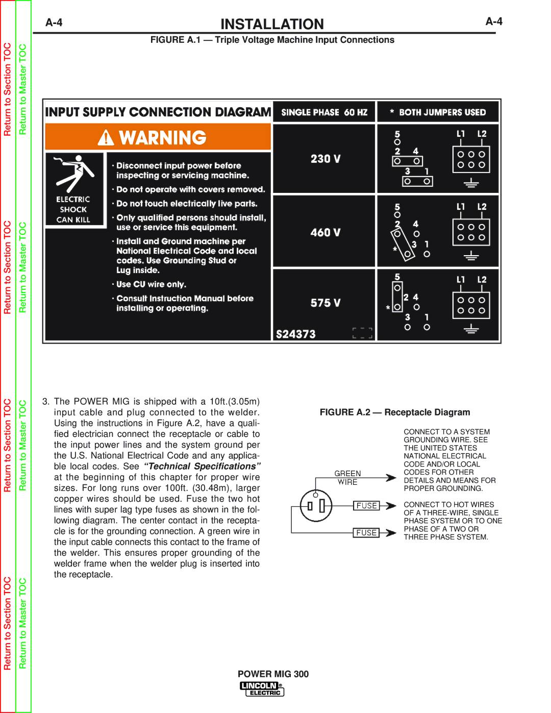 Lincoln Electric SVM160-B service manual Installation 