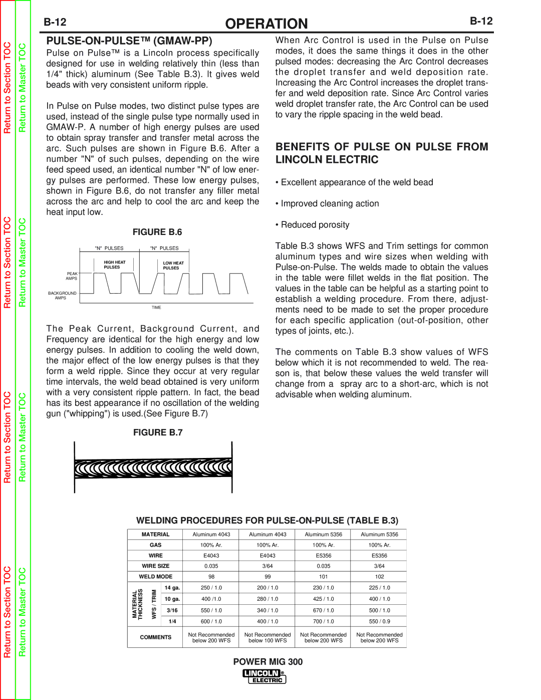 Lincoln Electric SVM160-B service manual Pulse-On-Pulse Gmaw-Pp, Benefits of Pulse on Pulse from Lincoln Electric 