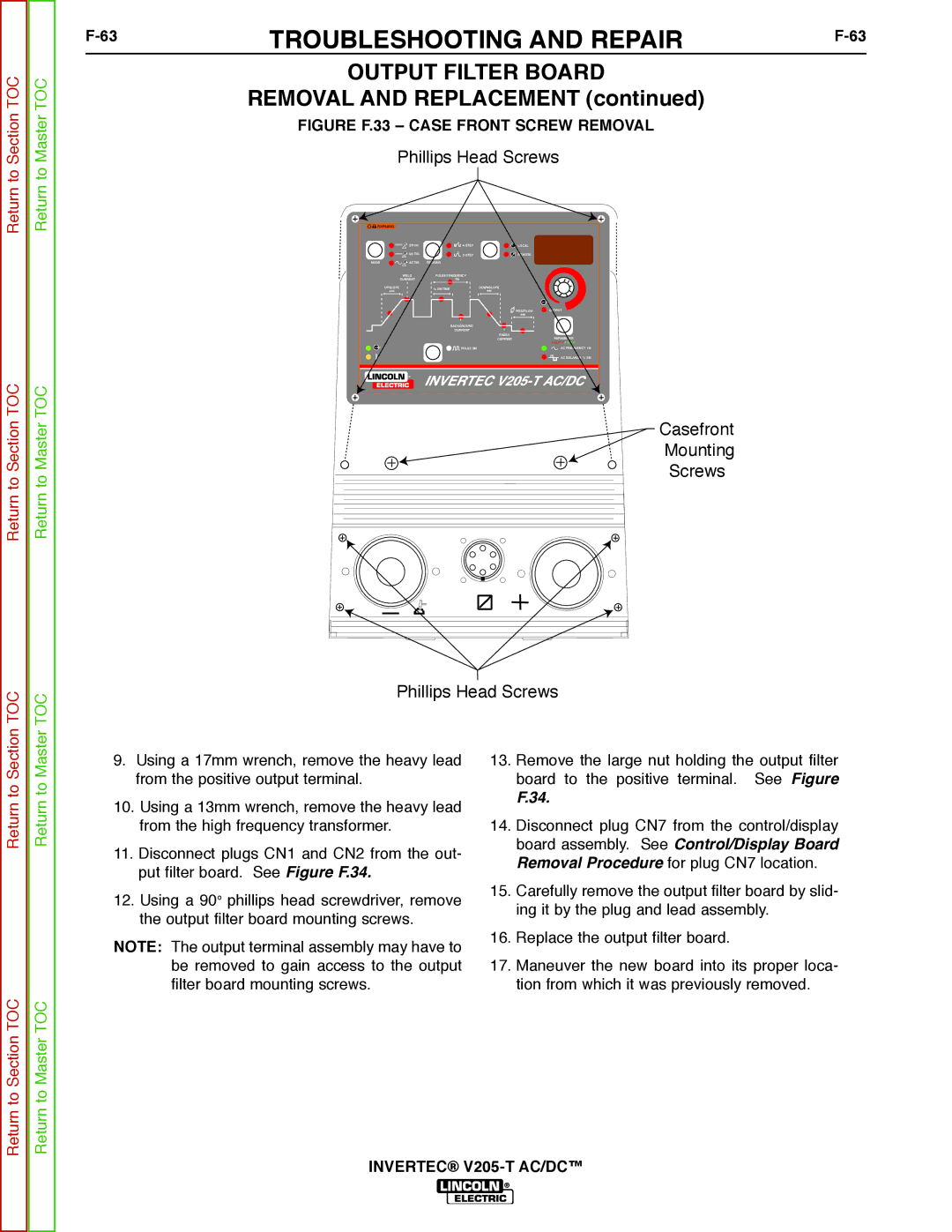 Lincoln Electric SVM161-A service manual Phillips Head Screws 