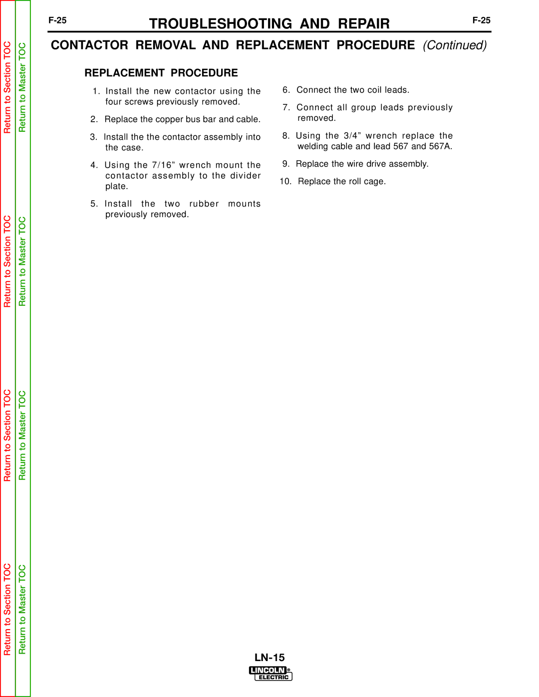 Lincoln Electric SVM166-A service manual Replacement Procedure 