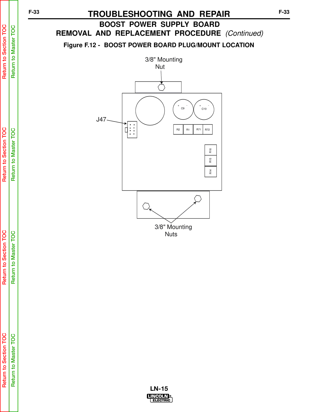 Lincoln Electric SVM166-A service manual Figure F.12 Boost Power Board PLUG/MOUNT Location 