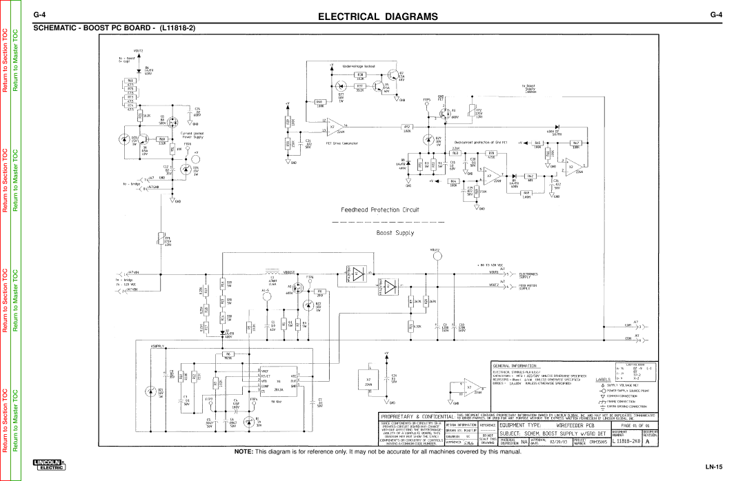 Lincoln Electric SVM166-A service manual Schematic Boost PC Board L11818-2 