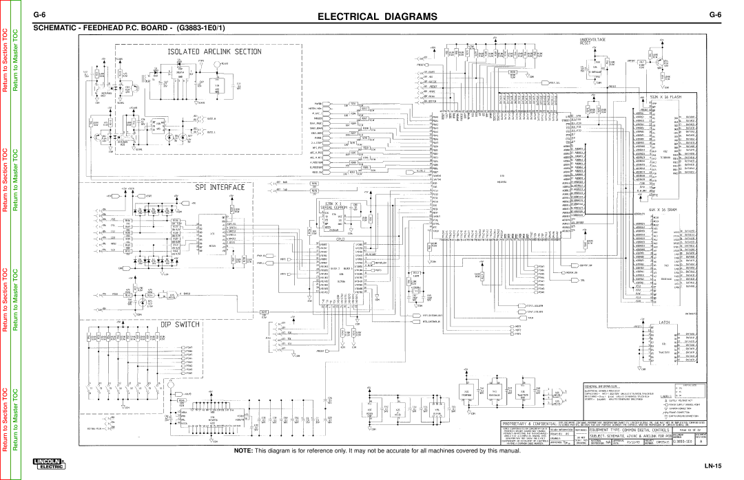 Lincoln Electric SVM166-A service manual Schematic Feedhead P.C. Board G3883-1E0/1 