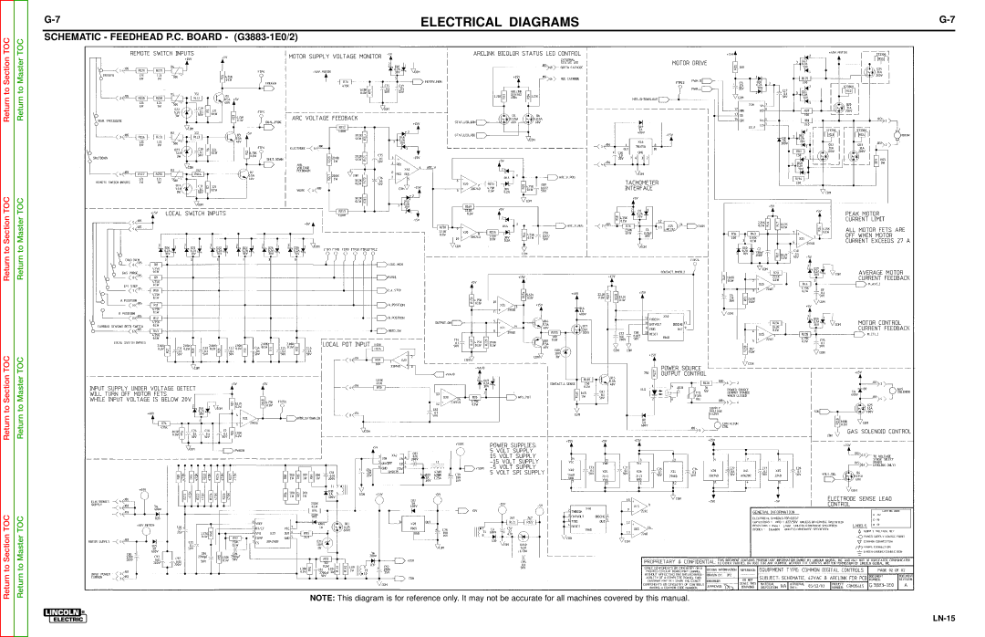 Lincoln Electric SVM166-A service manual Schematic Feedhead P.C. Board G3883-1E0/2 