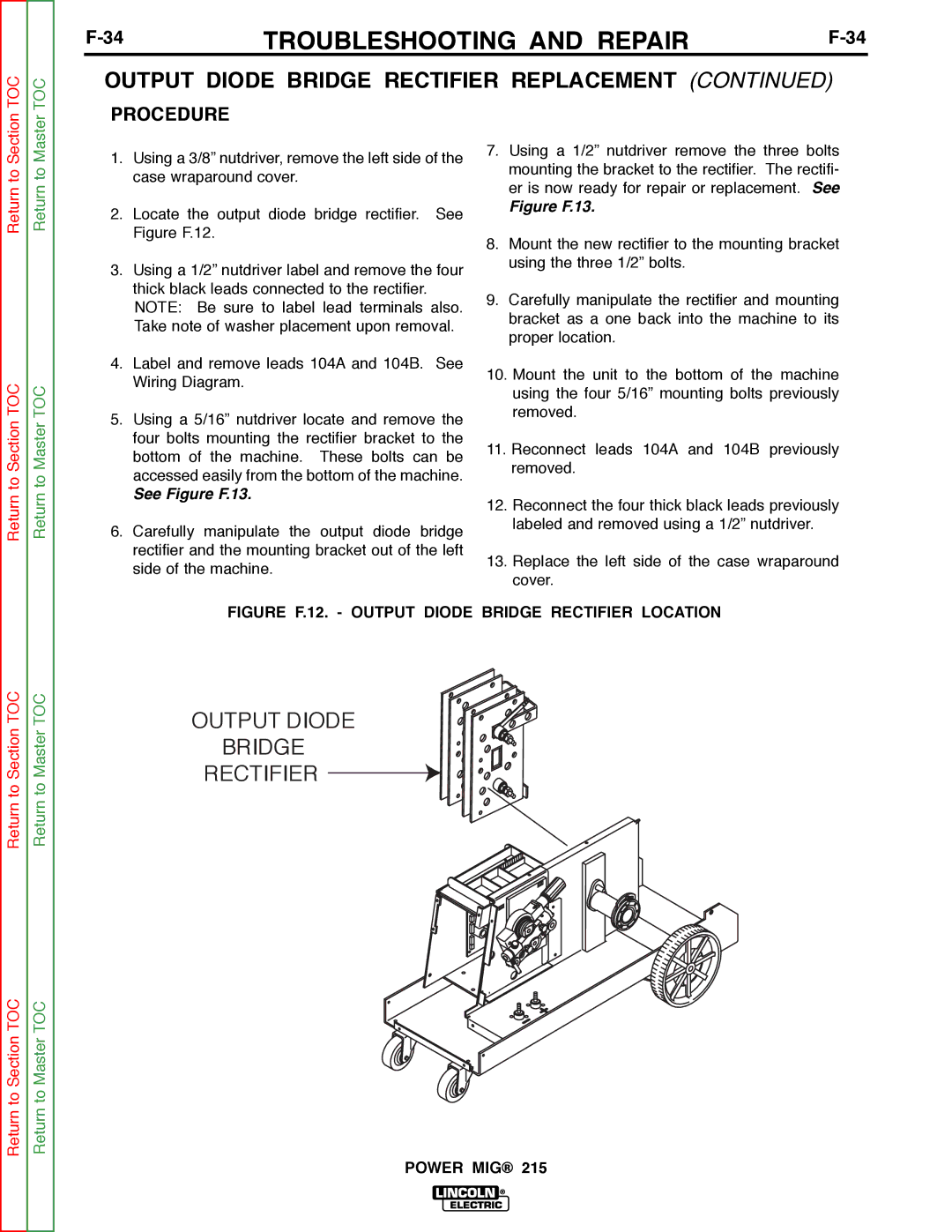 Lincoln Electric SVM167-A service manual Output Diode Bridge Rectifier 