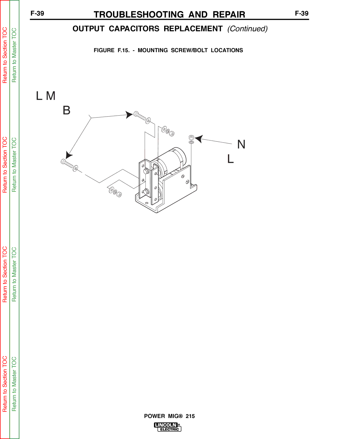 Lincoln Electric SVM167-A service manual Lead Mounting Bolts Nuts Lock washers 3 places 