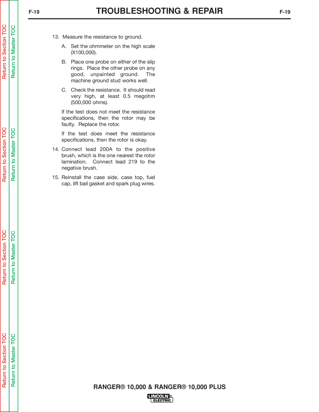 Lincoln Electric SVM168-B service manual Troubleshooting & Repair 