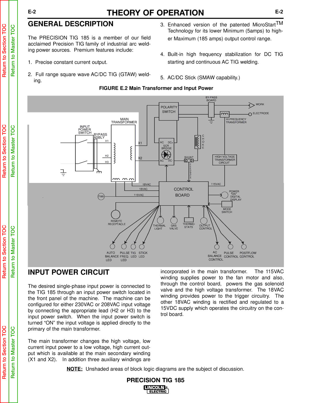 Lincoln Electric SVM169-A service manual Theory of Operation, General Description, Input Power Circuit 