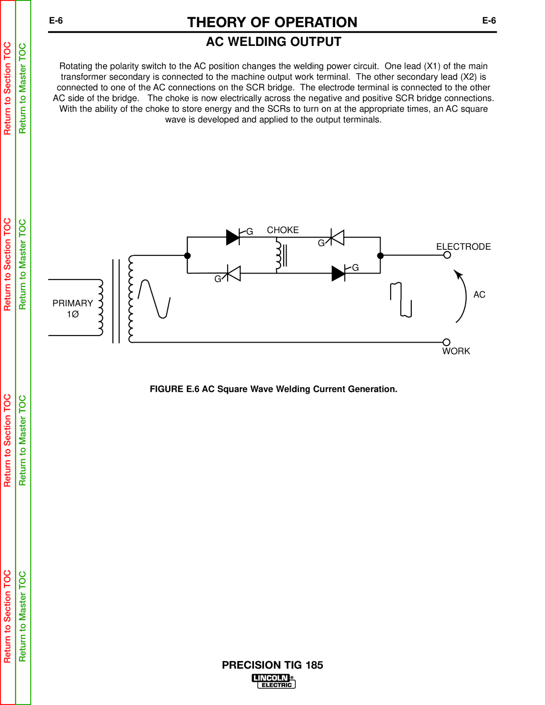 Lincoln Electric SVM169-A service manual AC Welding Output, Figure E.6 AC Square Wave Welding Current Generation 